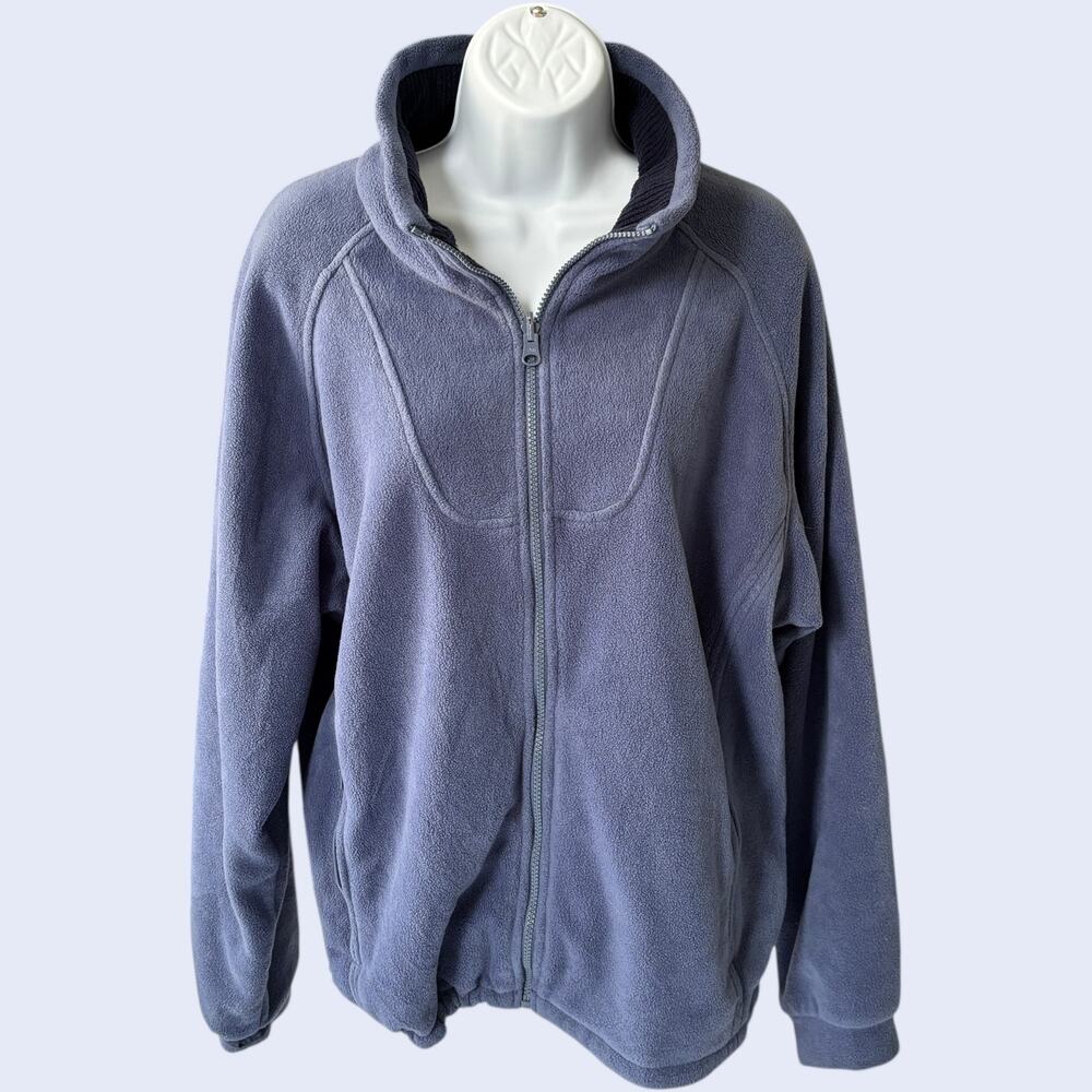 Columbia L Outdoorsy Fleece Jacket Blue Full Zip 90s Casual